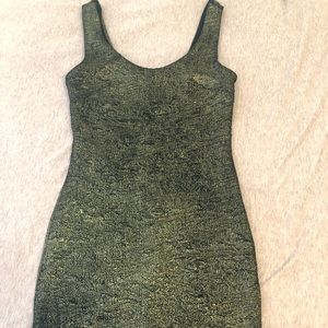 Black and gold mini dress